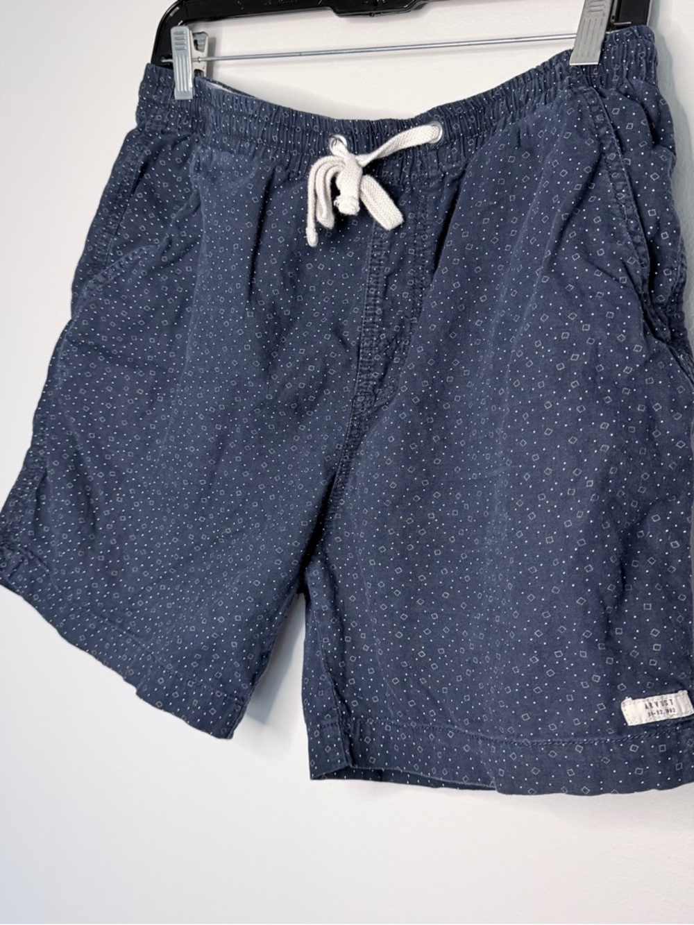 Men's Navy Blue Arvust Shorts with White Drawstring